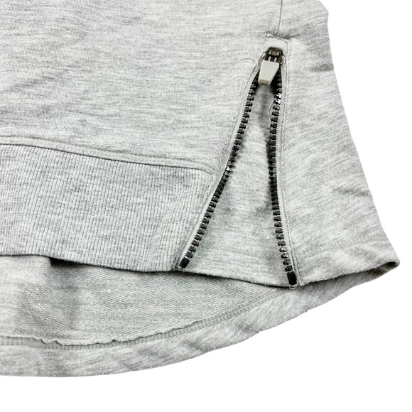 Yogalicious Long Sleeve Top Soft Sweatshirt Zip Hem Pullover Thumb Hole Gray, M - Picture 2 of 8